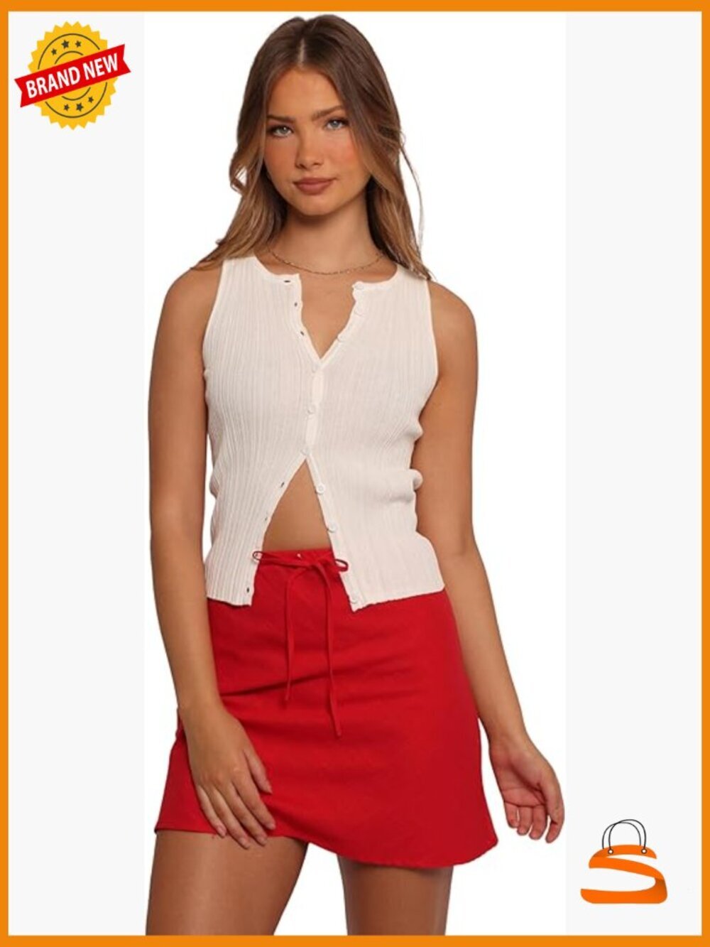 Linen Mini Skirt with Drawstring A-Line High Rise